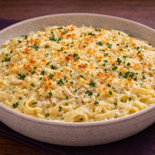 Fettuccine de Bacalhau Ao  Catupiry Gratinado