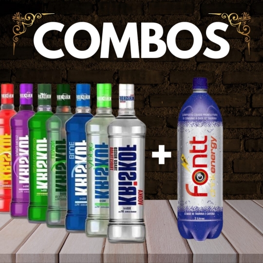 Combo 5: Uma Vodka Kriskof Sabor + 1 Energético Fontt 2L