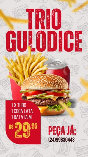 X Tudo + Coca Lata + Batata M