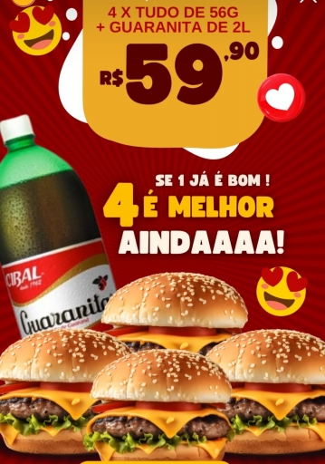 4 X Tudo de 56G  + Guaranita 2L
