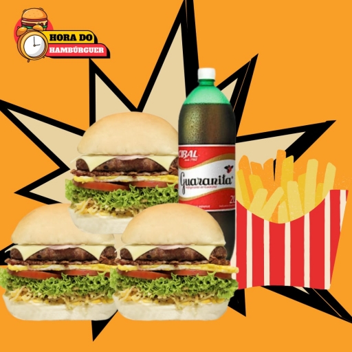 3 X Tudo + Batata M + Guaranita 2L