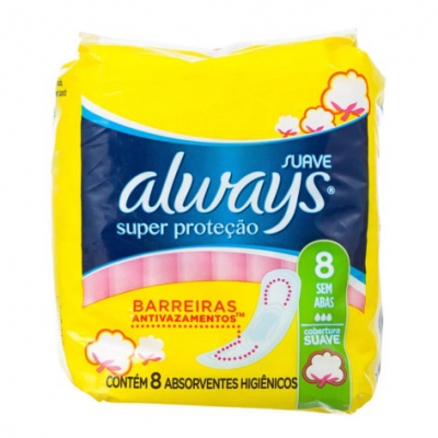 Absorvente Always Básico Malha Suave Sem Abas Com 8 Unidades