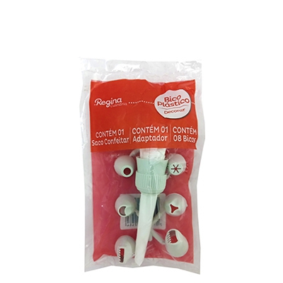 Bico Com Saco Para Confeitar Regina Plástico Com 8 Unidades