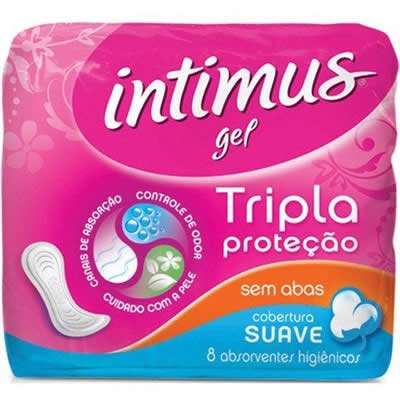 Absorvente Intimus Tripla Proteção Suave Sem Abas Com 8 Unidades