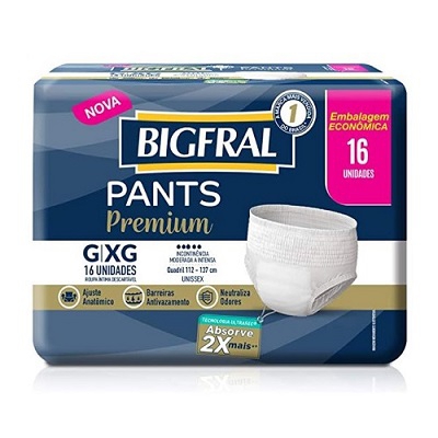 Fralda Geriátrica Bigfral Pants Premium G/xg Com 16 Unidades