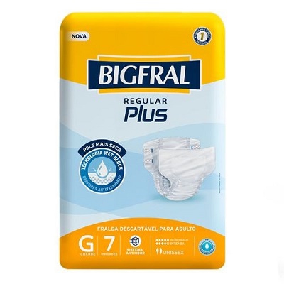 Fralda Geriátrica Bigfral Regular Plus G Com 7 Unidades
