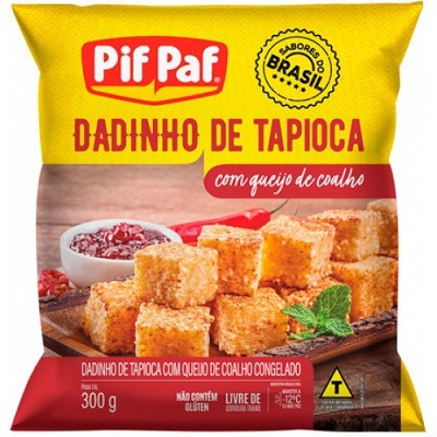 Dadinho de Tapioca Pif Paf 300G Com Queijo de Coalho Congelado