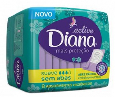 Absorvente Diana Suave Sem Abas Com 8 Unidades
