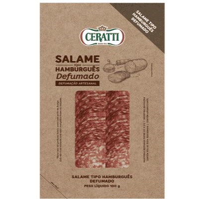 Salame Ceratti Fatiado 100G Tipo Hamburguês Defumado
