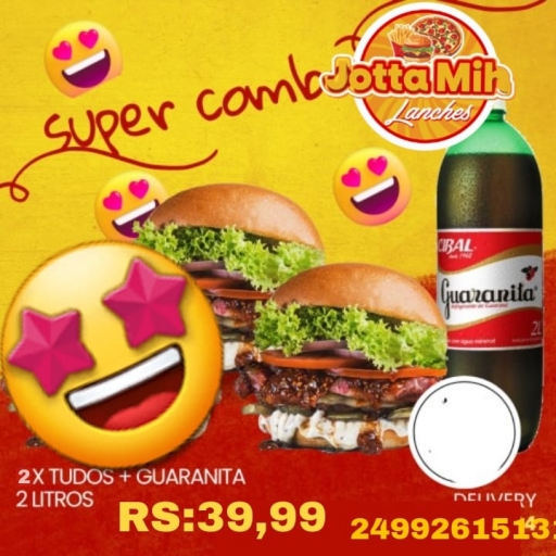 2 Jotta Burguer X-Tudo+Guaranita 2L