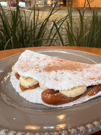 Tapioca Banana Com Doce de Leite