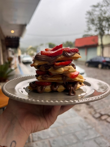 Waffle Morango Com Nutella