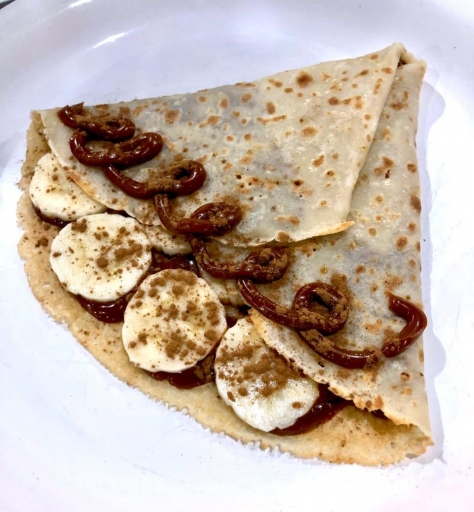 Mini Crepe de Doce de Leite Com Banana e Canela