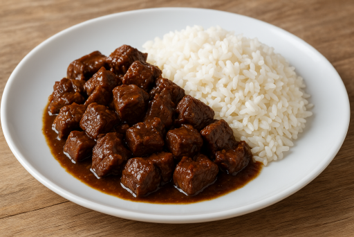 A Costela Bovina C/ Batata Cozida e Agrião