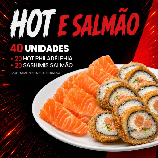 Combinado Hot e Salmão 40 Peças