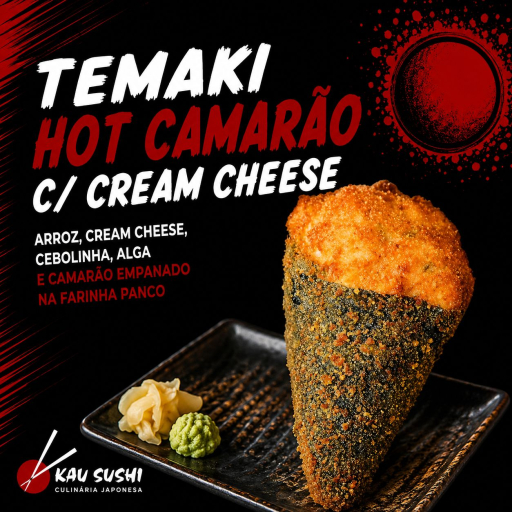 Temaki Hot Camarão C/ Cream Cheese
