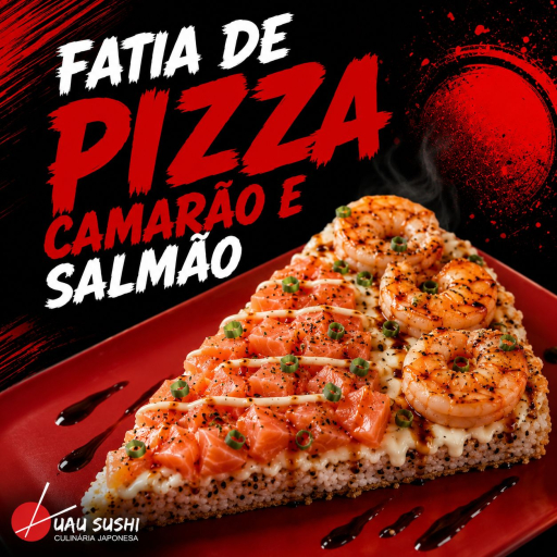 Fatia de Pizza de Salmão e Camarão
