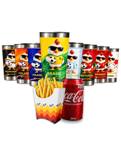 Combo Torcida Individual 3 Em 1 - Batata, Refri, Copo Seleçã