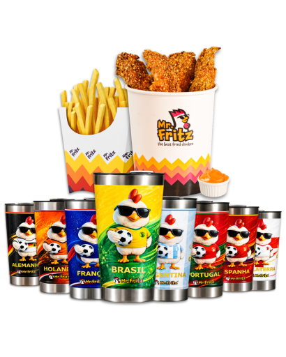 Combo Torcedor Fritz 4 Em 1 - Balde Frango Frito, Molho, Bat