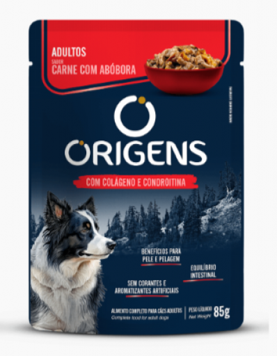 Sache Premium Origens Cães Carne Com Abóbora 85G