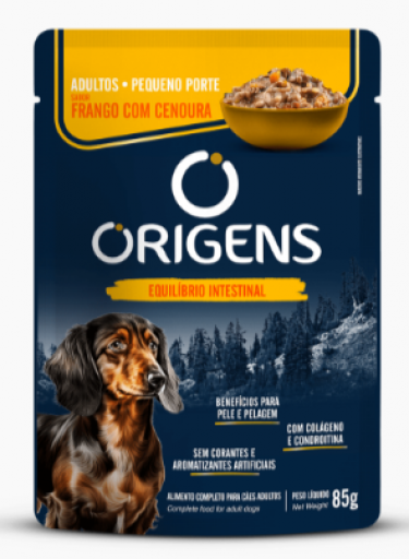 Sache Premium Origens Cães Raça Pequena Frango & Cenoura 85G