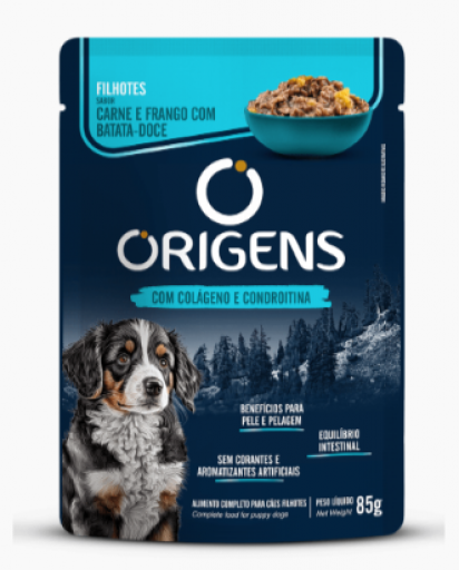 Sache Premium Origens Cães Filhotes Carne, Frango e Batata