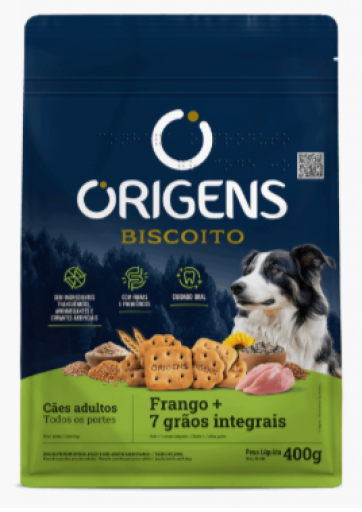 Origens Biscoito Cães Adultos Frangos + Grãos 400G
