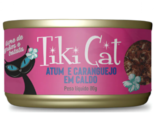 Tiki Cat Grill Pate Atum e Caranguejo Em Caldo 80G