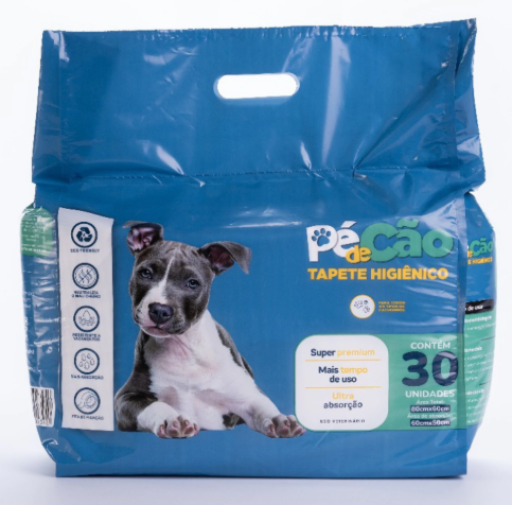 Tapete Higiênico Pé de Cão 80X60Cm C/ 30 Unidades