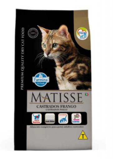 Ração Matisse Gatos Castrados Frango 800G