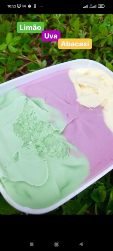 Sorvete Trio Tropical Abacaxi, Limão e Uva 2L