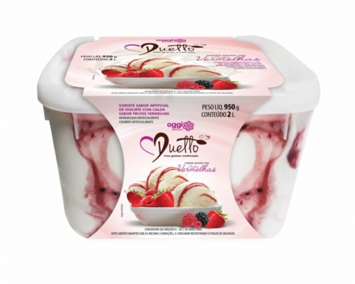 Sorvete Duetto Iogurte Com Frutas Vermelhas 2L