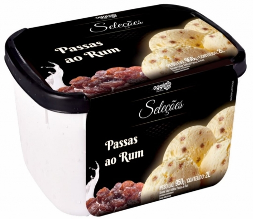 Sorvete Seleções Passas Ao Rum 2L