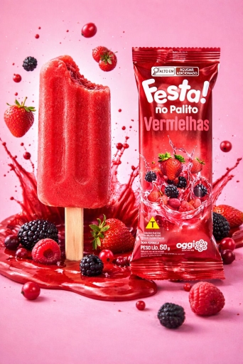 Picolé Festa Frutas Vermelhas