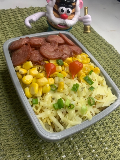 Arroz, Feijão, Calabresa Acebolada