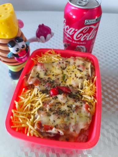 Arroz, Parmegiana de Frango e Batata Palha