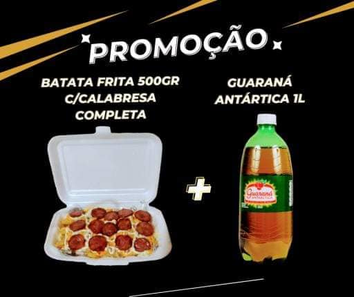 Batata Frita 500Gr C/ Calabresa Completa + Guaraná 1L