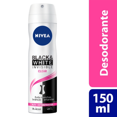 Desodorante Nivea F Aero Black/white Invisible Clear 150ML