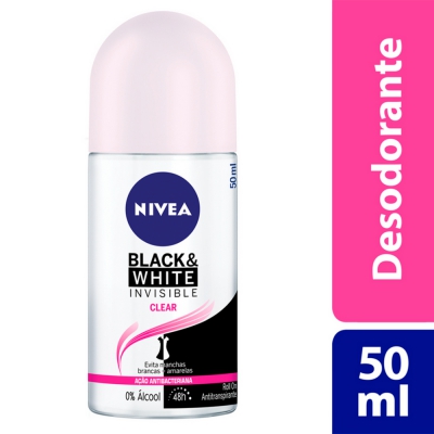 Desodorante Nivea F Roll-On Black/white Clear 50ML