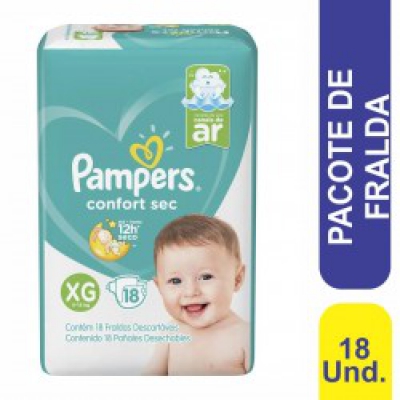 Fralda Pampers Confort Sec Pacotão Xg 18Un