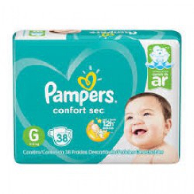 Fralda Pampers Confort Sec Mega G 38Un