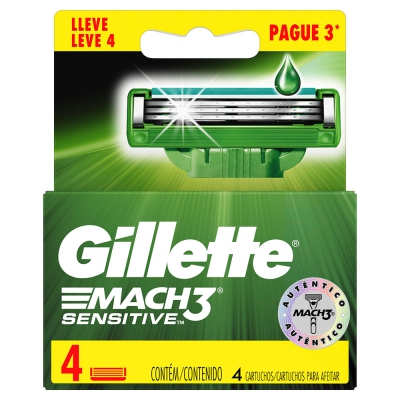 Carga Gillette Mach3 Sensitive Lv4 Pg3Un