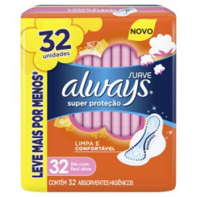 Absorvente Always Básico Suave Com Abas 32Un