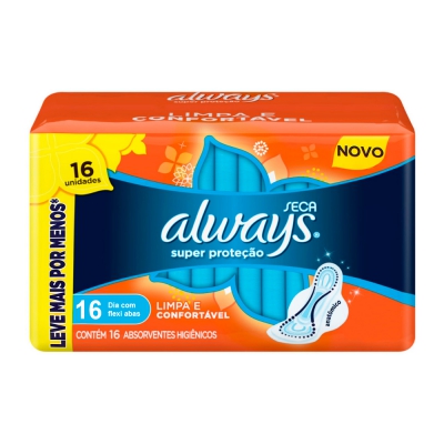 Absorvente Always Básico Seca Com Abas 16Un