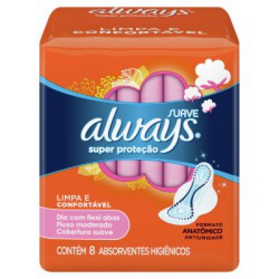 Absorvente Always Básico Suave Com Abas 8Un