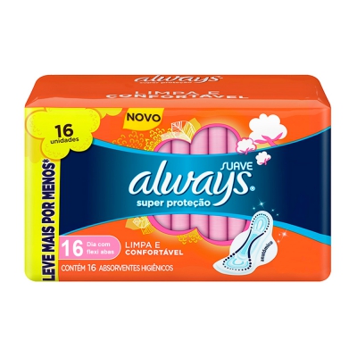 Absorvente Always Básico Suave Com Abas 16Un