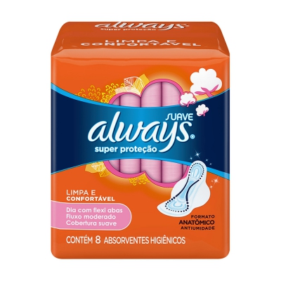 Absorvente Always Básico Suave Sem Abas 8Un