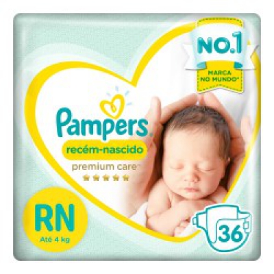 Fralda Pampers Premium Care Recém Nascido 36Un