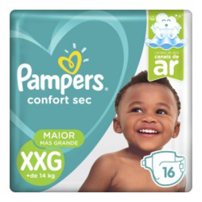 Fralda Pampers Confort Sec Pacotão Xxg 16Un