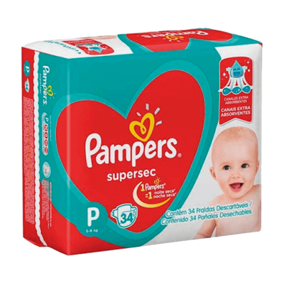 Fralda Pampers Supersec Pacotão P 34Un